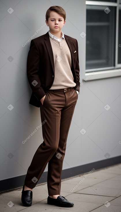 Swedish teenager boy with  brown hair