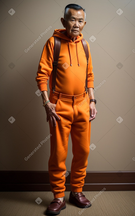 Malaysian elderly male with  brown hair