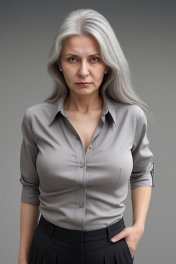 Russian adult female with  gray hair