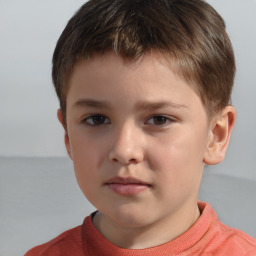 Neutral white child male with short  brown hair and brown eyes