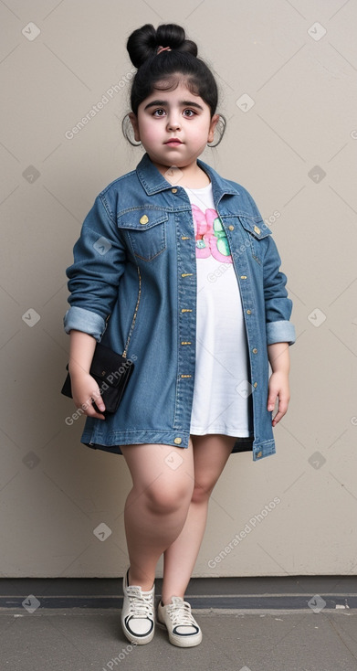 Iranian child girl with  black hair