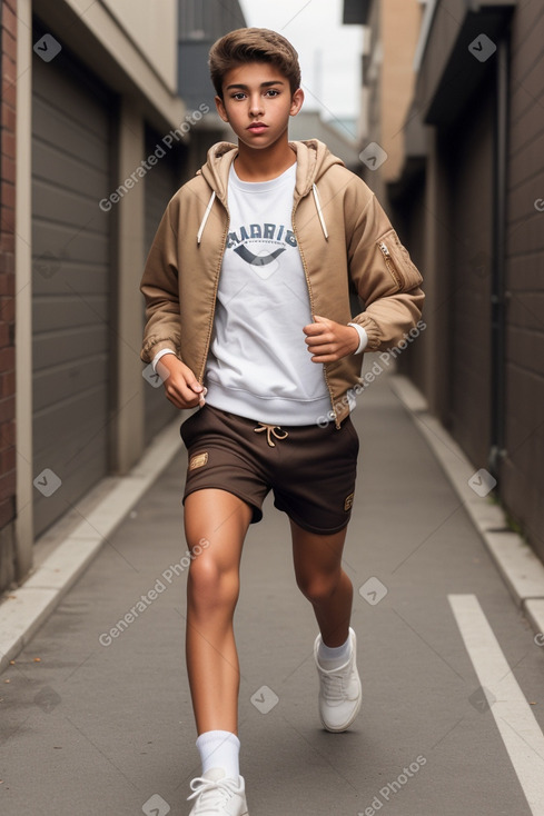 Teenager boy with  brown hair