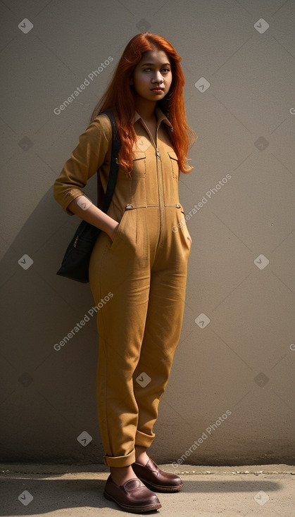 Nepalese young adult female with  ginger hair