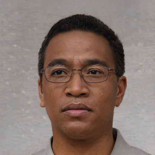 Neutral asian adult male with short  black hair and brown eyes