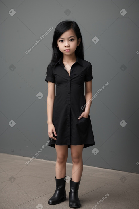 Singaporean child girl with  black hair