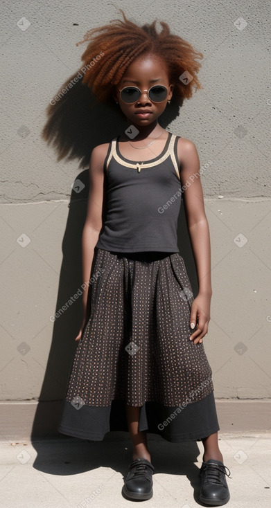 African american child female with  ginger hair