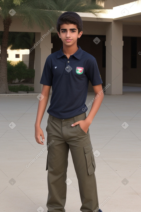 Emirati teenager boy with  brown hair