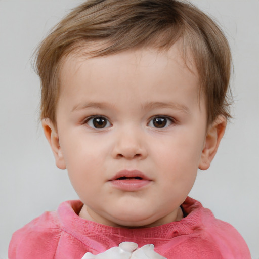 Neutral white child male with short  brown hair and brown eyes