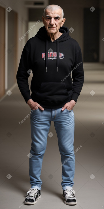 Syrian elderly male with  black hair