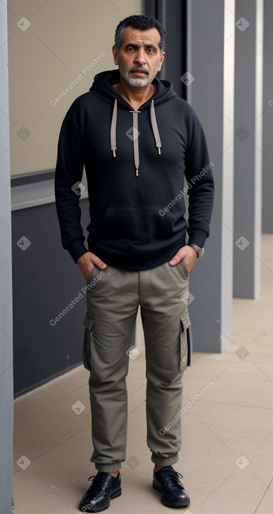 Libyan middle-aged male with  black hair