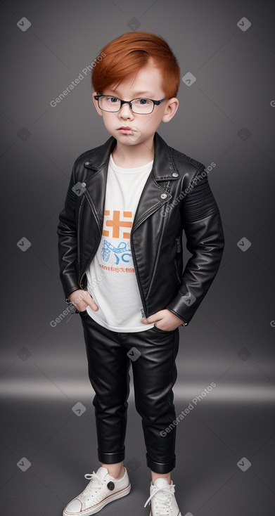 Chinese child boy with  ginger hair