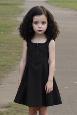 Caucasian child female with  black hair