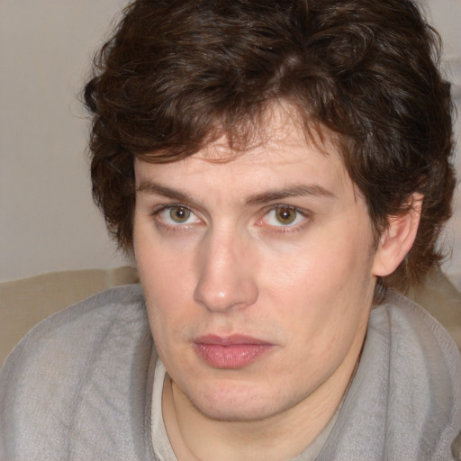 Neutral white adult male with medium  brown hair and brown eyes