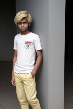 Bangladeshi teenager boy with  blonde hair