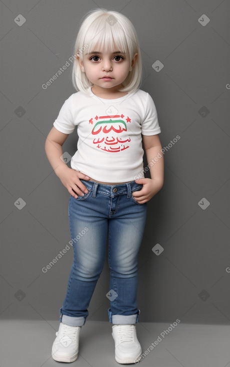 Iranian infant girl with  white hair