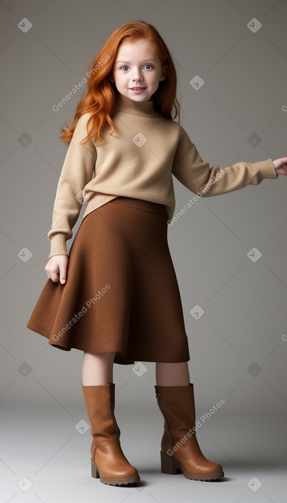 Hispanic child female with  ginger hair