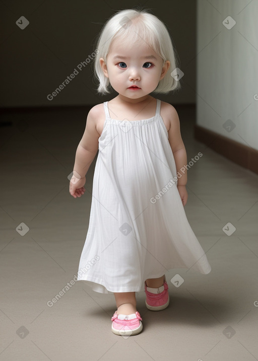 South korean infant girl with  white hair