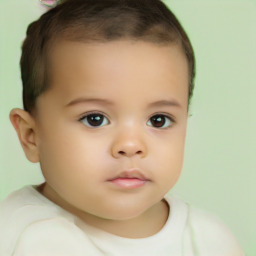 Neutral white child female with short  brown hair and brown eyes