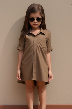 Paraguayan child girl with  brown hair