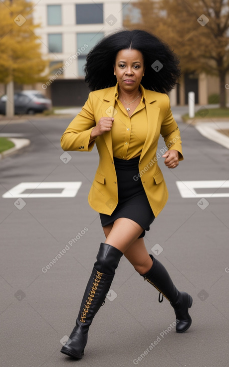 African american middle-aged female with  black hair