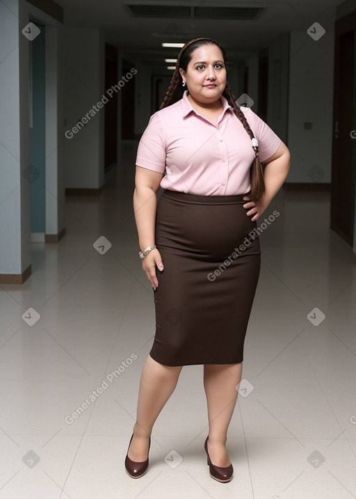 Qatari middle-aged female with  brown hair