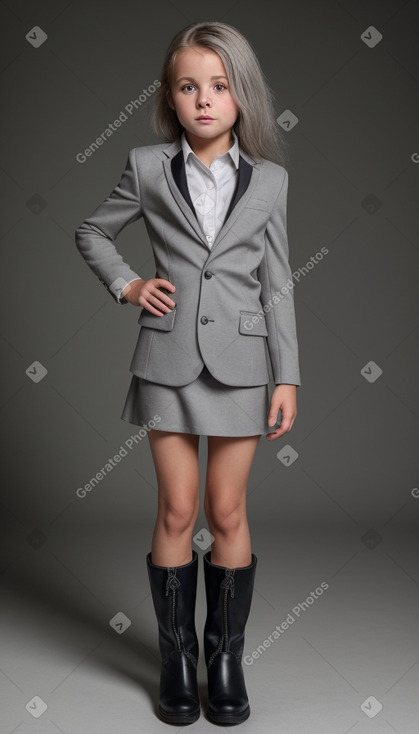 Belgian child girl with  gray hair