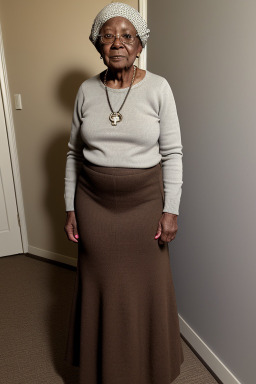 African american elderly female with  brown hair