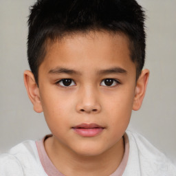 Neutral white child male with short  brown hair and brown eyes