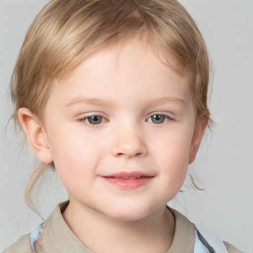 Neutral white child male with medium  brown hair and blue eyes