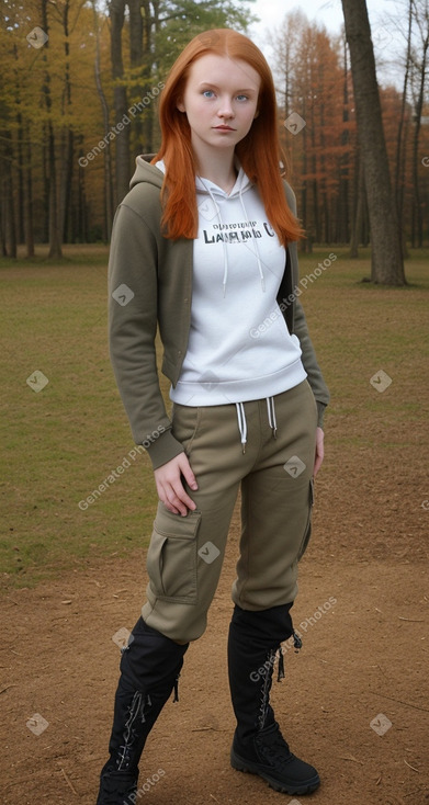 Latvian young adult female with  ginger hair