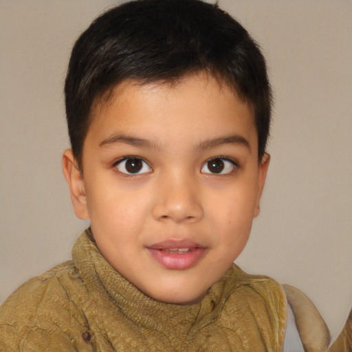 Neutral white child male with short  brown hair and brown eyes