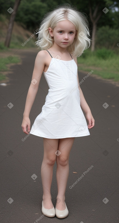 South african child girl with  white hair