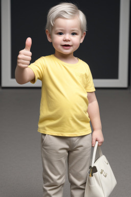 Canadian infant boy with  gray hair