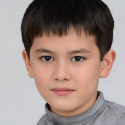 Neutral white child male with short  brown hair and brown eyes