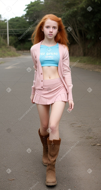 Costa rican teenager girl with  ginger hair