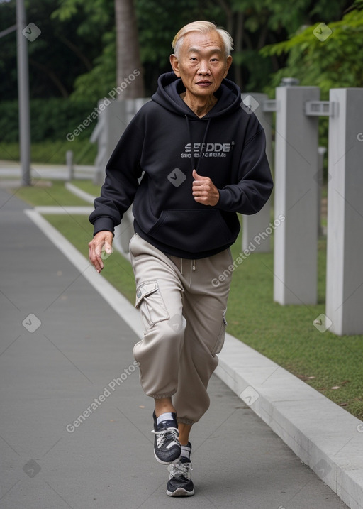 Singaporean elderly male with  blonde hair