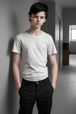 Finnish teenager boy with  black hair