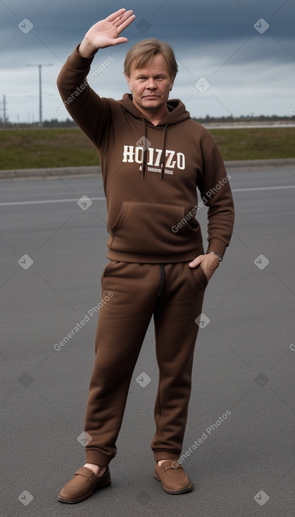 Finnish middle-aged male with  brown hair