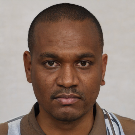 Neutral black young-adult male with short  brown hair and brown eyes