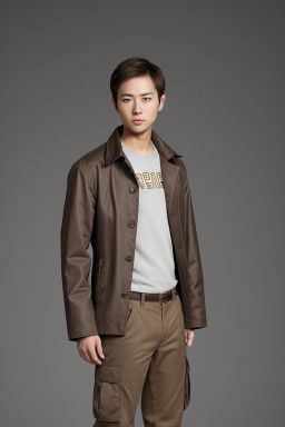 Korean adult male with  brown hair