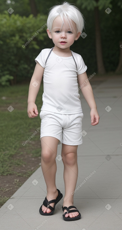 Polish infant boy with  white hair