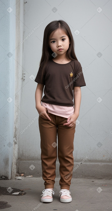 Vietnamese child female with  brown hair