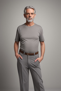 American 45 years male with  gray hair