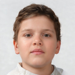 Neutral white child male with short  brown hair and brown eyes