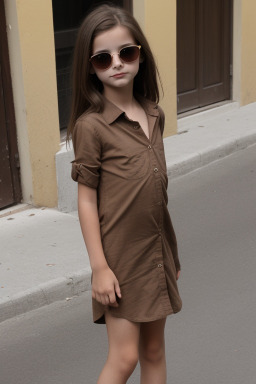 Italian child girl with  brown hair