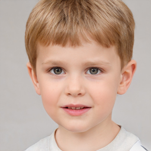 Neutral white child male with short  brown hair and brown eyes