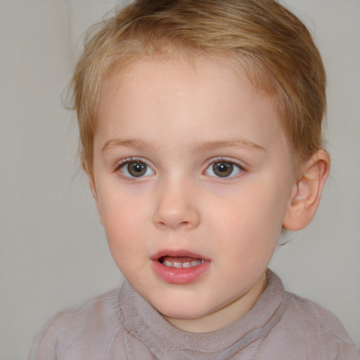 Neutral white child female with short  brown hair and brown eyes