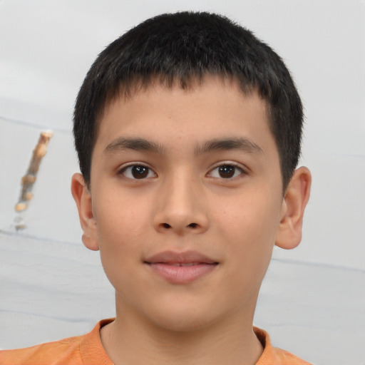 Neutral asian young-adult male with short  brown hair and brown eyes