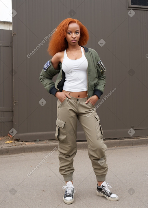 Tanzanian adult female with  ginger hair