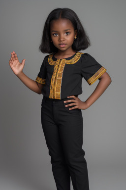 African child female with  black hair